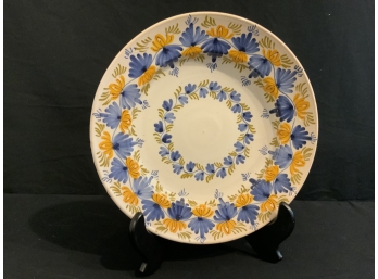 Blue And Yellow Floral Plate