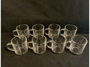 Set Of 8 French Glass Mugs