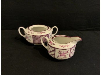 Floral Pink Luster Set Of Two