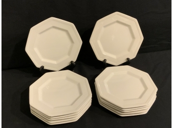 Octagonal White Plates Set Of 12