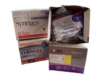 New Lot Of 4 Boxes Of Syringes