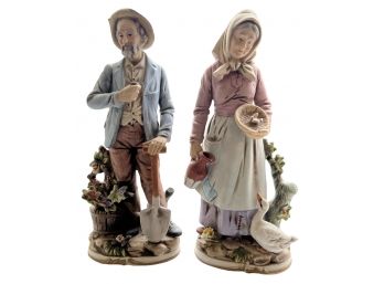 Lot Of 2 Homco Old Man And Woman Collection #8816.