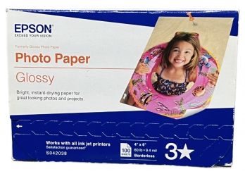 New Epson Photo Paper, Glossy.  100 Sheets. 4 By 6